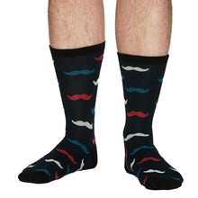 Load image into Gallery viewer, Bamboo Moustache Socks in Gift Box (7-11)
