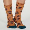 Load image into Gallery viewer, Bamboo Mustard Floral Socks with gift box(4-7)
